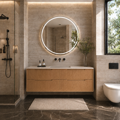 Berlin Wall Hung 1500mm Single Basin Timber Fluted Vanity