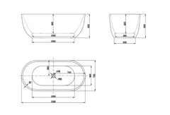 Berri Freestanding Bath - Gloss/Matte White