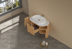 CARYSIL 900mm Fluted Wall Hung Vanity - Walnut