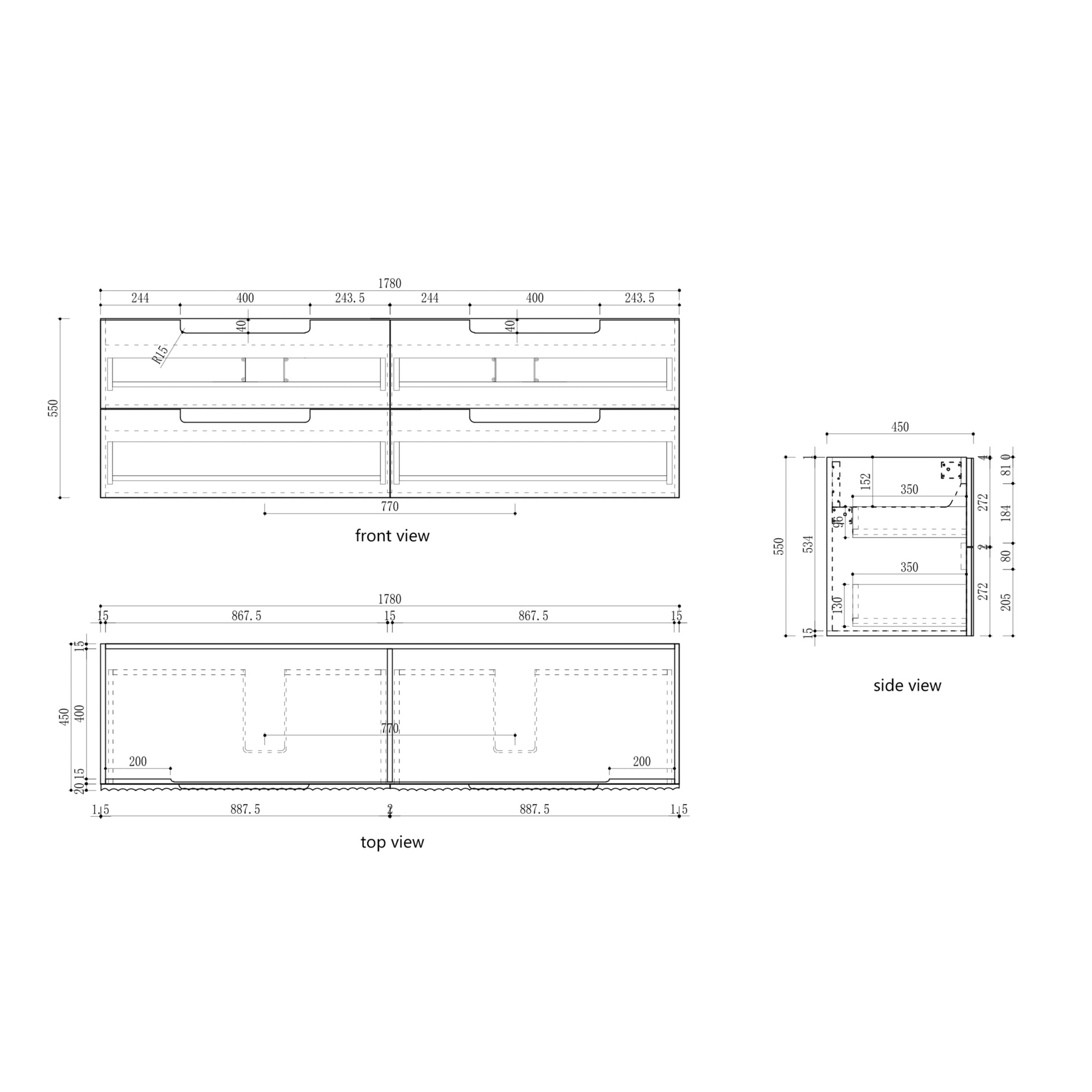 Lovina Wall Hung Vanity - 1800mm