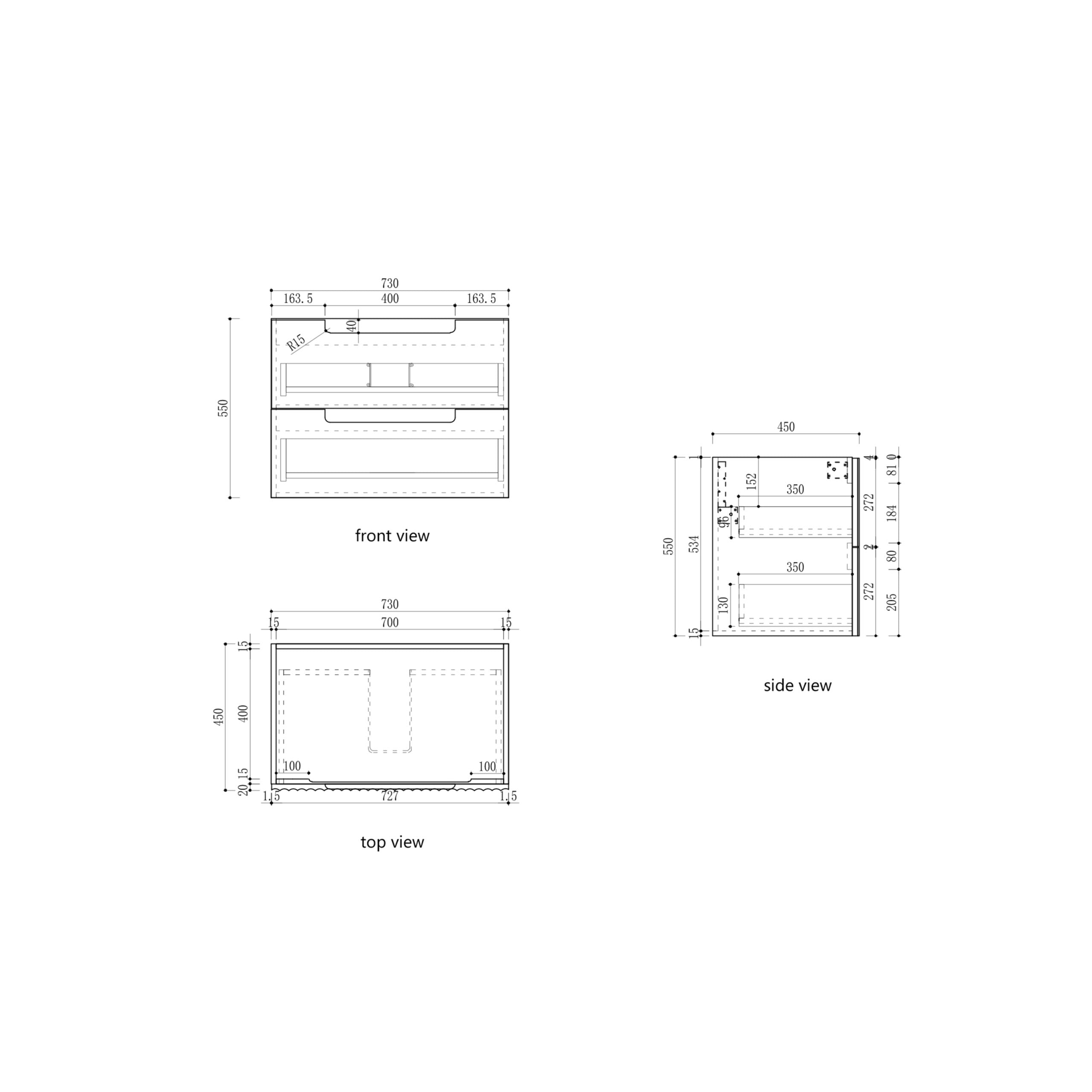 Lovina Wall Hung Vanity - 750mm