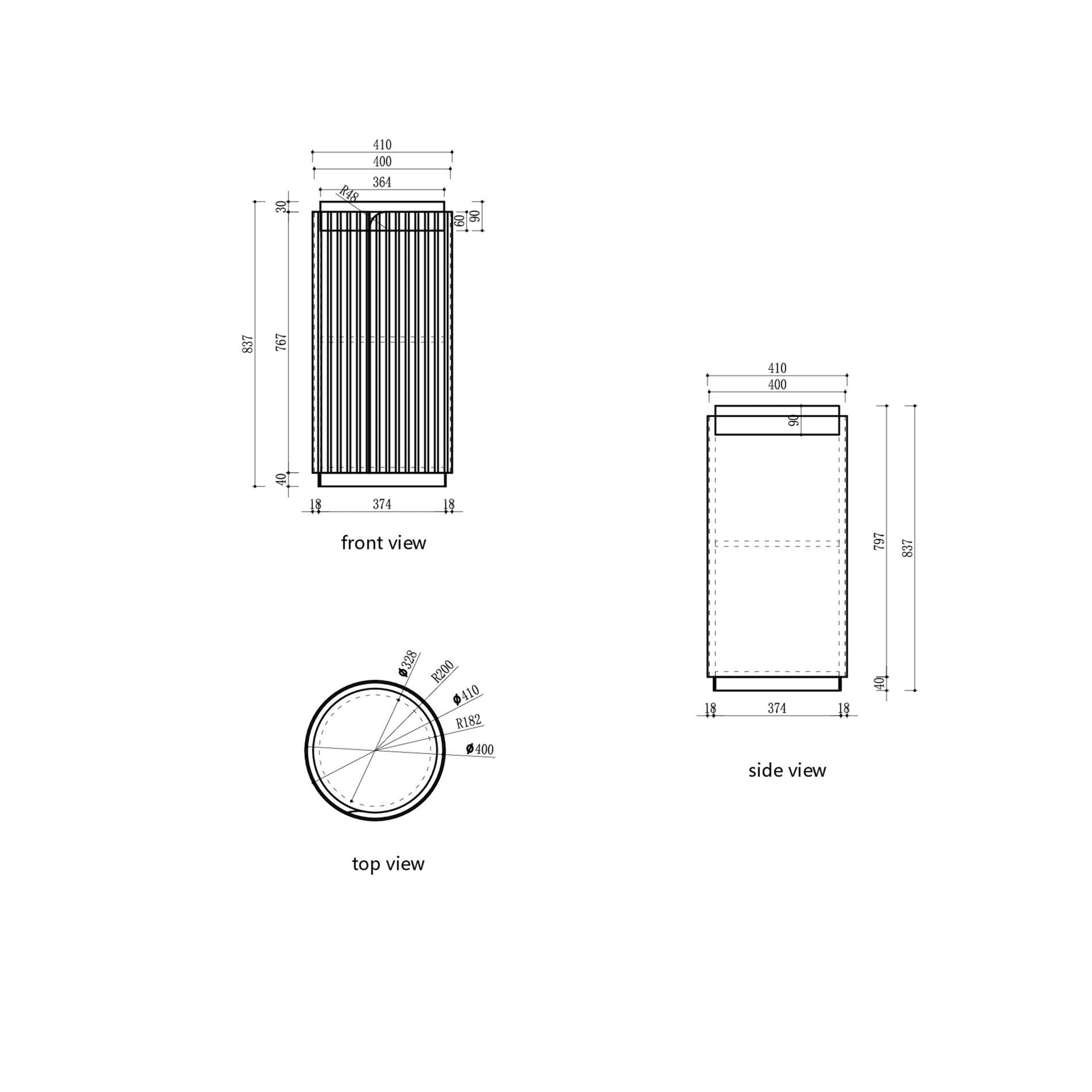 Civaro Floor Standing Matte White Pillar Cabinet