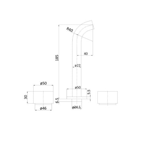 Capri Wall Basin/Bath Spindle & Spout