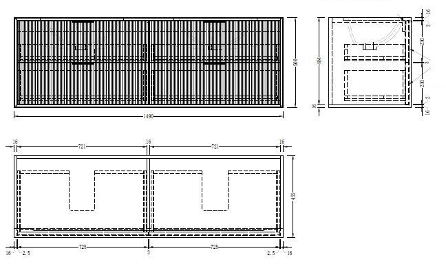 Ariana Wall Hung 1500mm Double Basin Fluted Style Bathroom Vanity