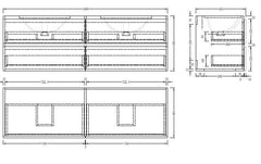 Grove Wall Hung 1500mm Double Basin Natural Oak Vanity