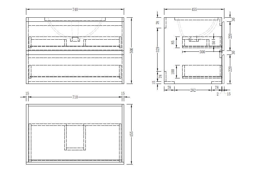 Grove Wall Hung 750mm Natural Oak Vanity