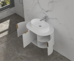 CARYSIL 750mm Fluted Wall Hung Vanity - White