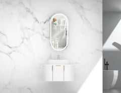 CARYSIL 750mm Fluted Wall Hung Vanity - White