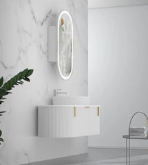 CARYSIL 1200mm Fluted Wall Hung Vanity - White