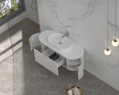 CARYSIL 1200mm Fluted Wall Hung Vanity - White