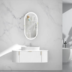 CARYSIL 1200mm Fluted Wall Hung Vanity - White