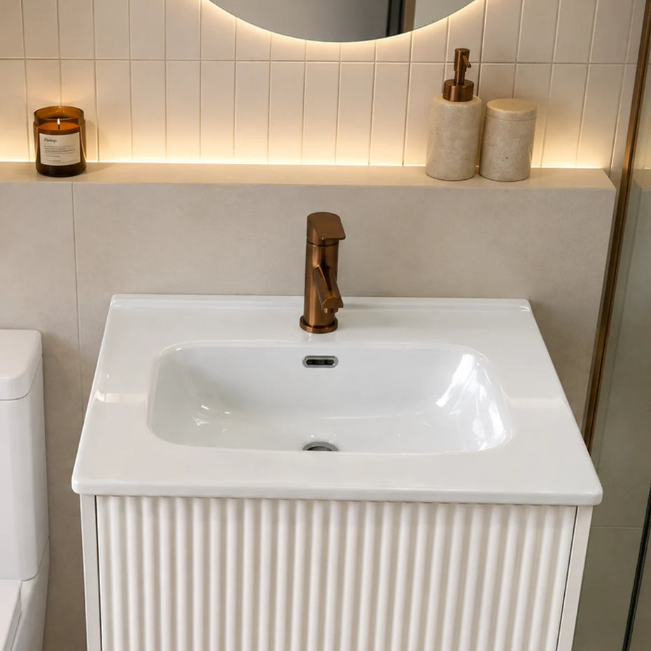 Ceramic Gloss White Vanity Benchtops