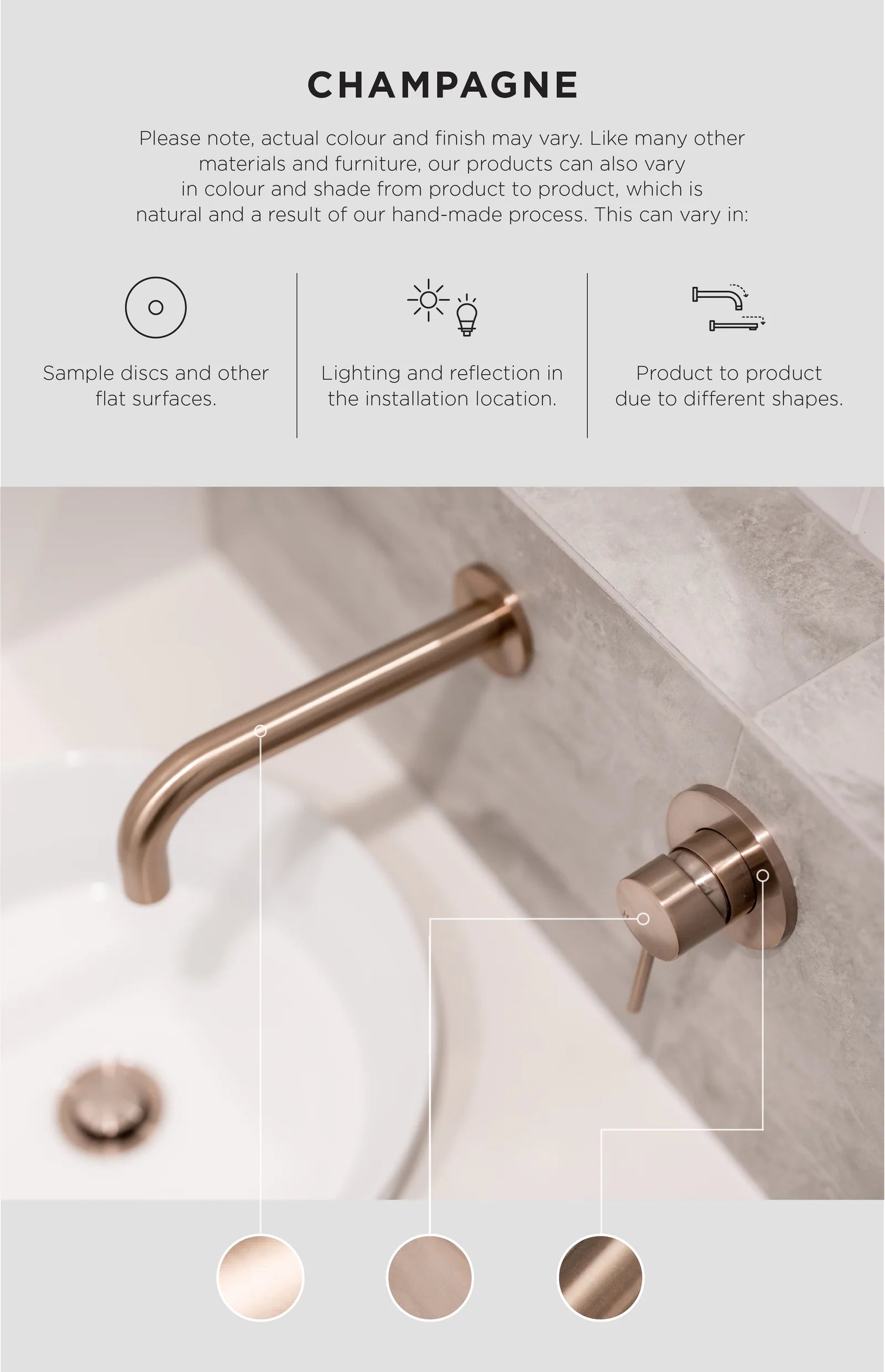 Meir ROUND WALL MIXER TRIM KIT (IN-WALL BODY NOT INCLUDED) CHAMPAGNE