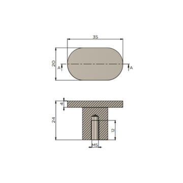 Öppen T-Pull Cabinet Handle (Brushed)