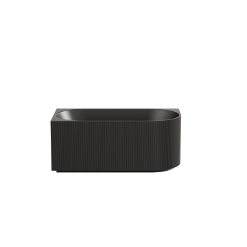 Capri Matte Black Corner Fluted Bath