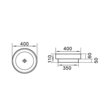 Matte Black Semi Insert Basin - 400 Diameter