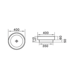 Matte Black Semi Insert Basin - 400 Diameter
