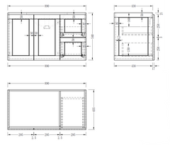 George Wall Hung 900mm Hampton Shaker Style Bathroom Vanity