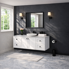 George Wall Hung 1800mm Hampton Shaker Style Bathroom Vanity (Single Or Double Basin) -made to order