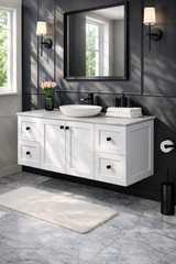 George Wall Hung 1200mm Hampton Shaker Style Bathroom Vanity