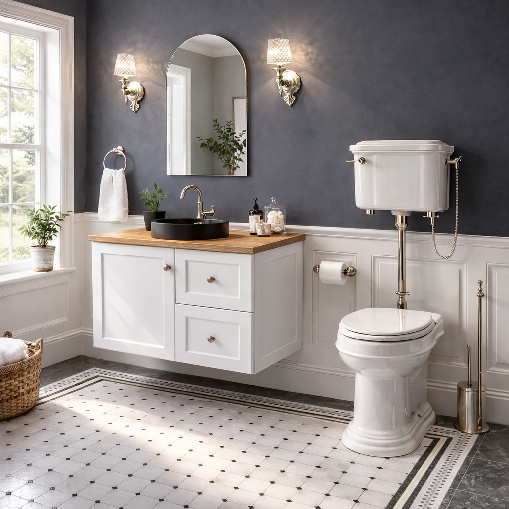 George Wall Hung 750mm Hampton Shaker Style Bathroom Vanity