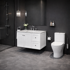 George Wall Hung 900mm Hampton Shaker Style Bathroom Vanity