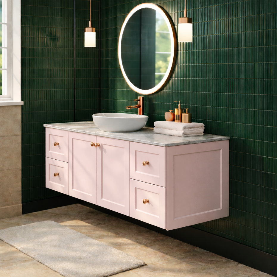 George Wall Hung Bathroom Vanity in ANY COLOUR - ALL SIZES