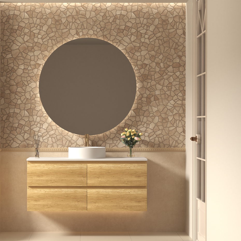 Grove Wall Hung 1200mm Natural Oak Vanity