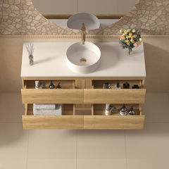 Grove Wall Hung 1200mm Natural Oak Vanity