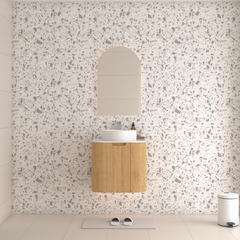 Hudson Wall Hung 600mm Curved Plywood Timber Fluted Vanity
