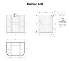 Hudson Wall Hung 600mm Curved Plywood Timber Fluted Vanity