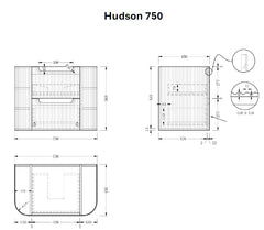 Hudson Wall Hung 750mm Curved Plywood Timber Fluted Vanity