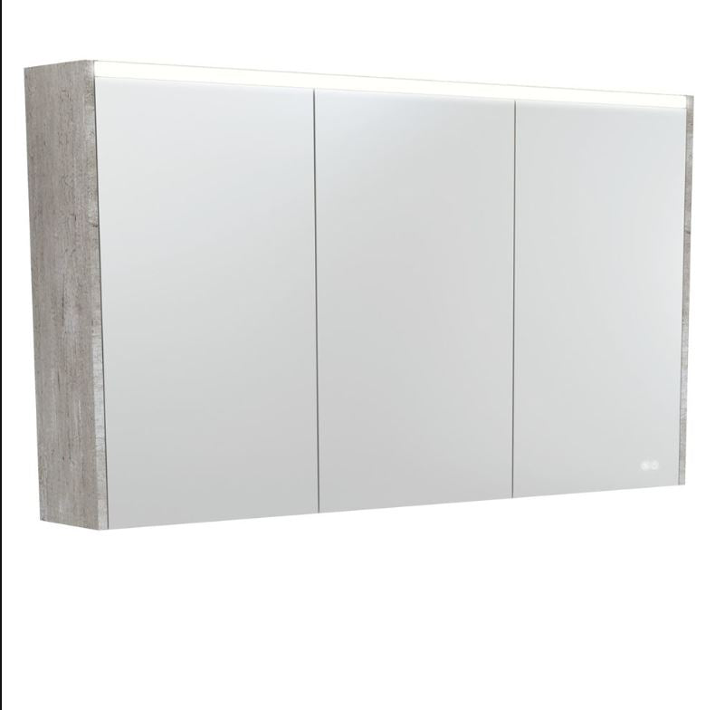 LED Mirror Cabinet with Coloured Side Panels and Interior