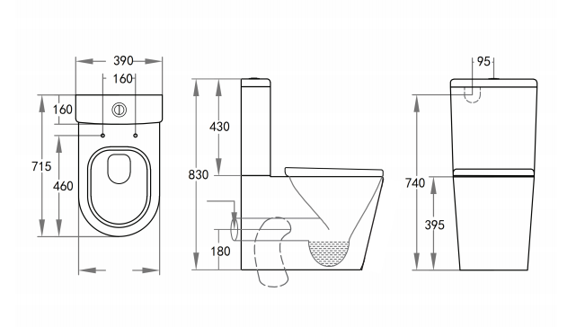 KDK Avery Toilet Suite - Box Rim - Gloss White