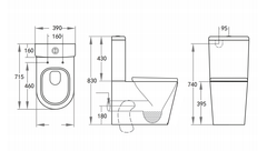 KDK Avery Toilet Suite - Box Rim - Gloss White