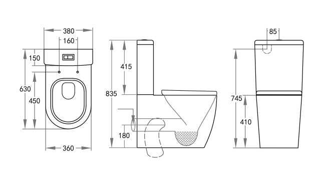 KDK Veda Toilet Suite - Torrnado Flush - Gloss White