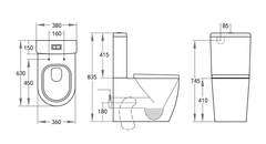 KDK Veda Toilet Suite - Torrnado Flush - Gloss White
