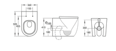 KDK Veda Back to Wall Package - Tornado Flush - Black or white
