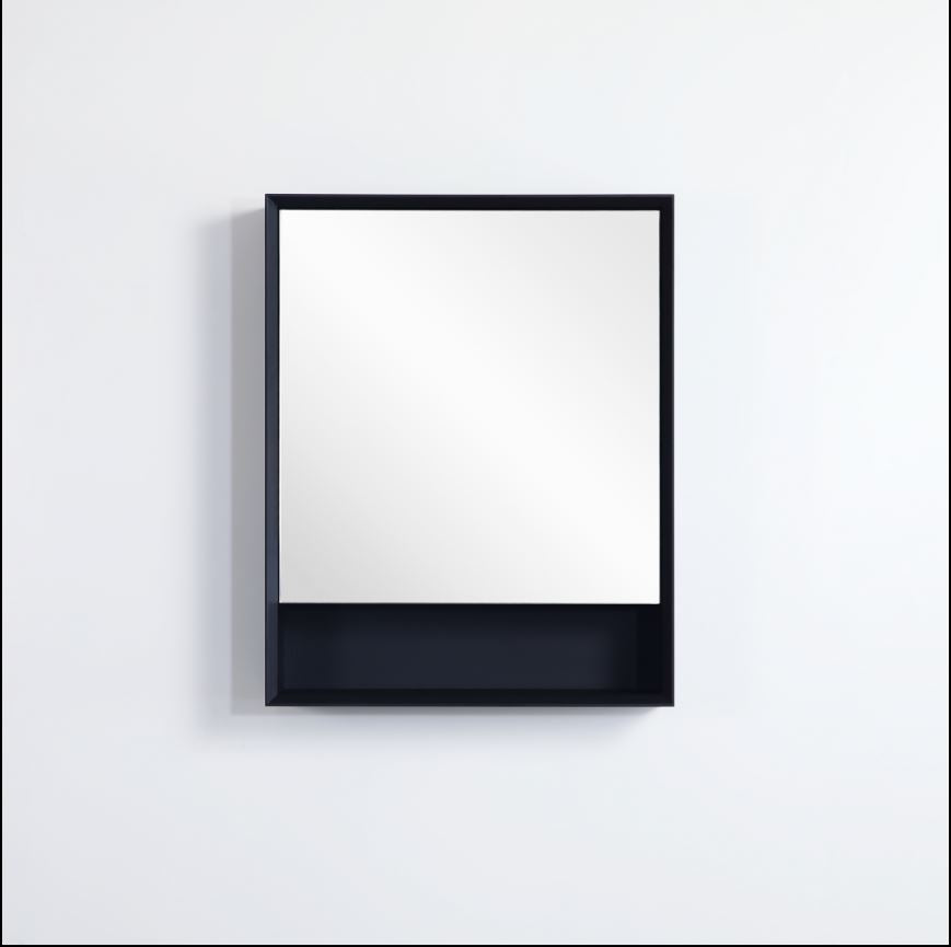 Black Shaving Cabinet with Shelf - NON LED