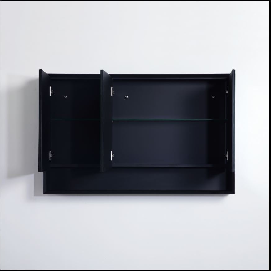 Black Shaving Cabinet with Shelf - NON LED