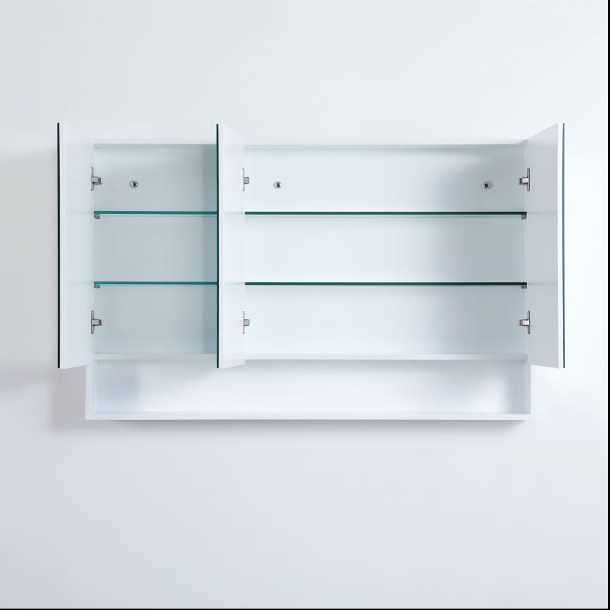 Matte White Shaving Cabinet with Shelf - NON LED