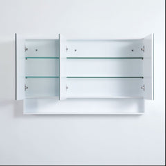 Matte White Shaving Cabinet with Shelf - NON LED
