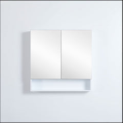 Matte White Shaving Cabinet with Shelf - NON LED