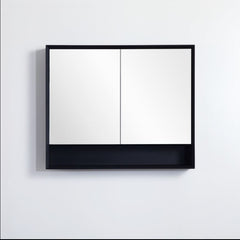 Black Shaving Cabinet with Shelf - NON LED