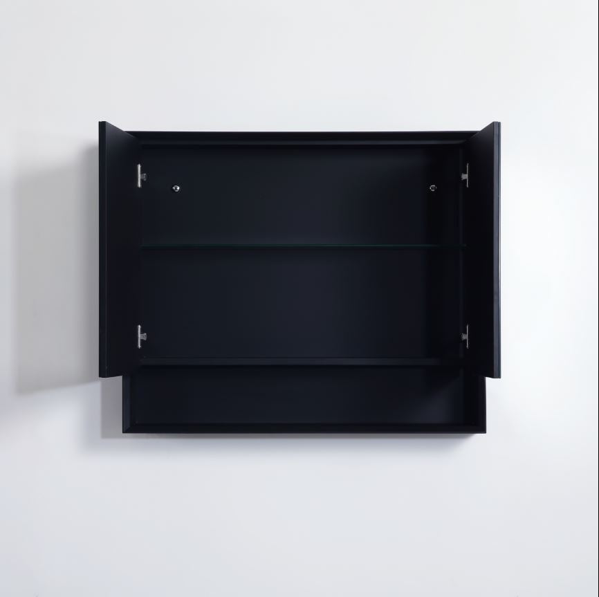 Black Shaving Cabinet with Shelf - NON LED