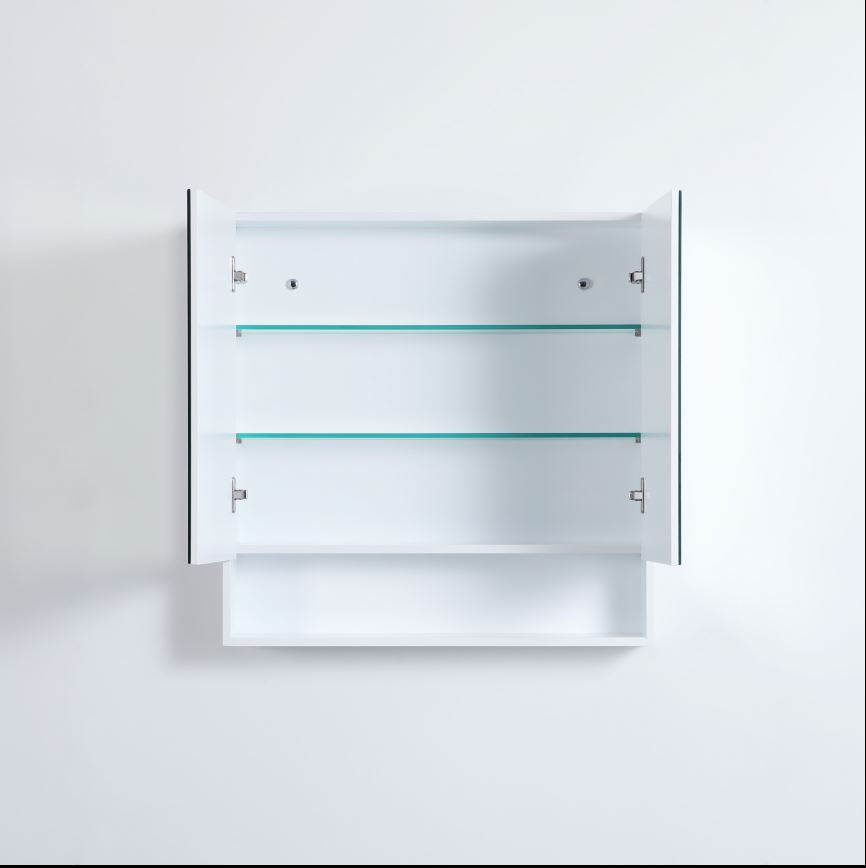 Matte White Shaving Cabinet with Shelf - NON LED