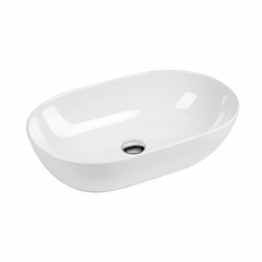 LUSSI Oval ceramic Basin - Gloss White