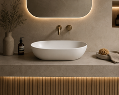 LUSSI Oval ceramic Basin - Gloss White