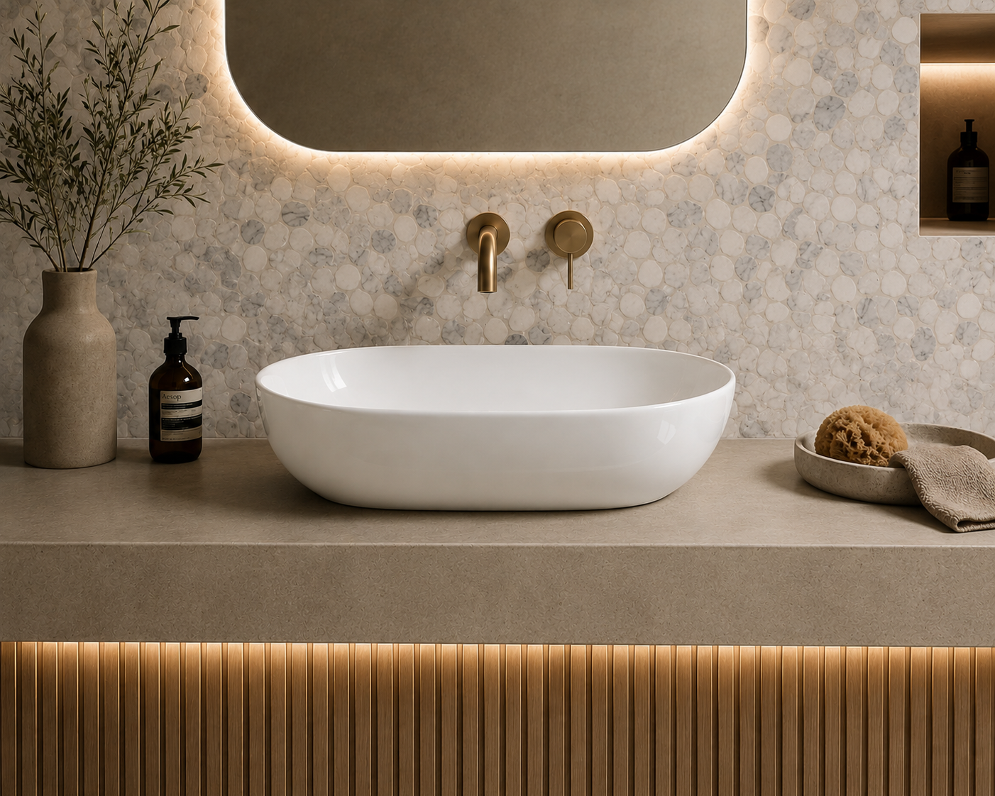 LUSSI Oval ceramic Basin - Gloss White