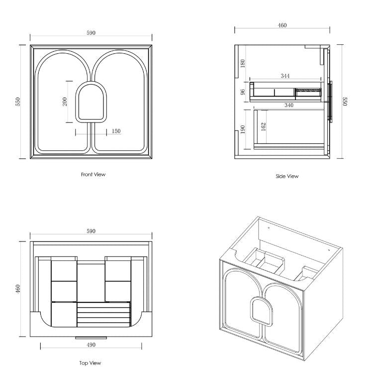 Laguna Timber finish 600 Wall Hung Vanity